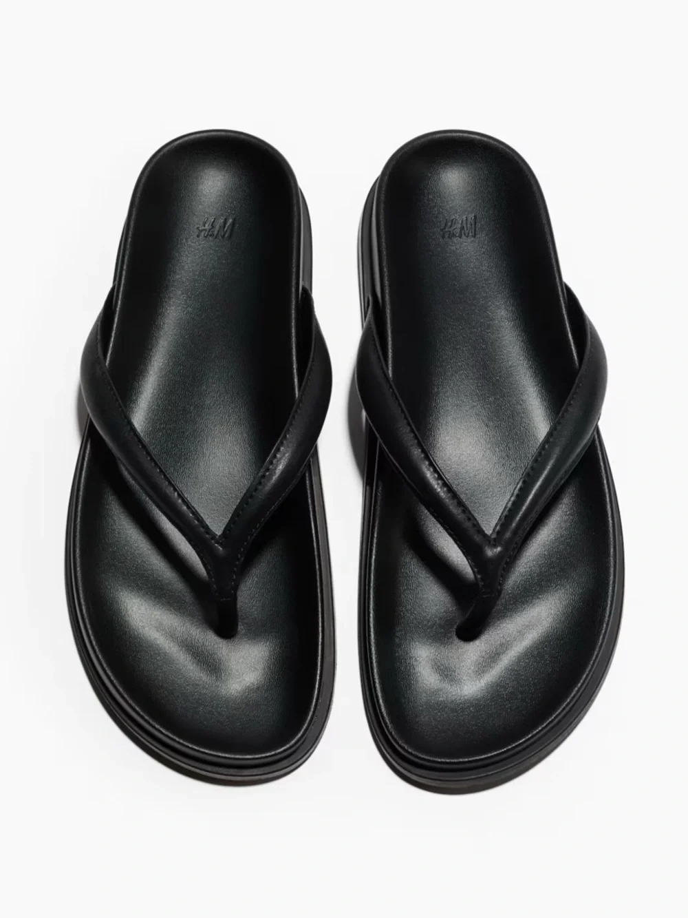 H&M Footbed Flip-Flops Black NWT